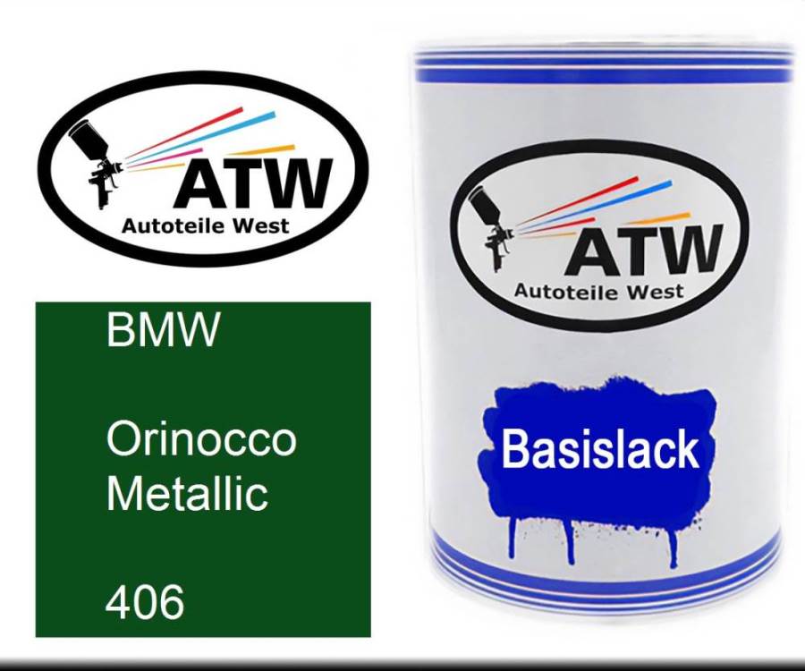 BMW, Orinocco Metallic, 406: 500ml Lackdose, von ATW Autoteile West.